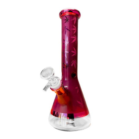 Purple Weed Leaves glas bong 01